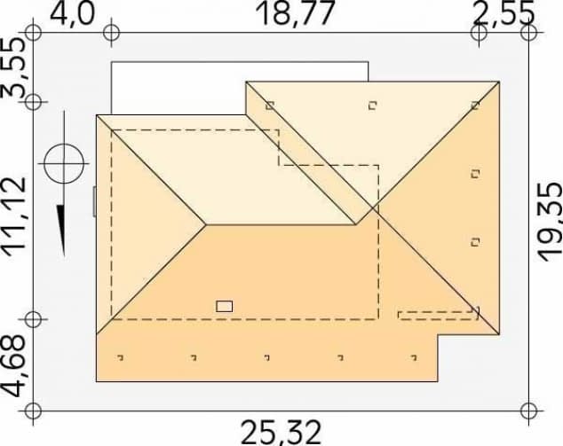 Rzut projektu SAUNA - Usytuowanie na działce