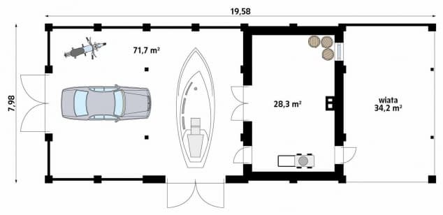 Rzut projektu Zmierzch - Rzut parteru