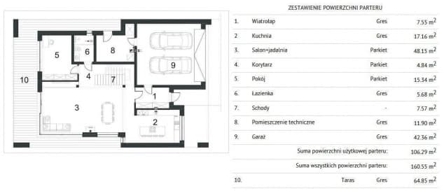 Rzut projektu PRECYZYJNY D59 - Parter