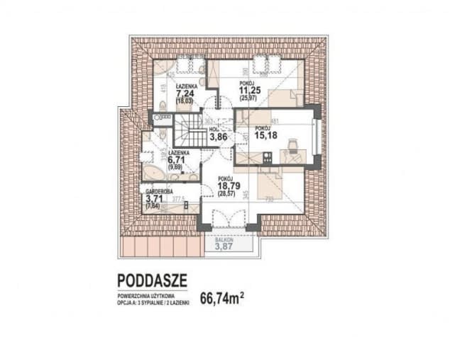 Rzut projektu Opałek X - Rzut poddasza
