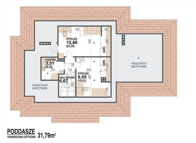 Rzut projektu Szeherezada N 2G - Rzut poddasza