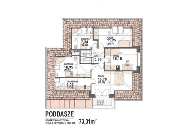 Rzut projektu Opałek X 2G - Rzut poddasza