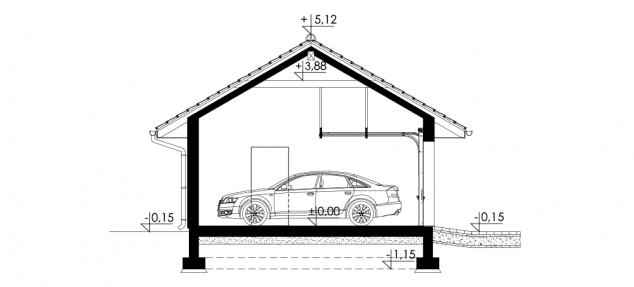 Rzut projektu Vehiculum III G2 - Przekrój