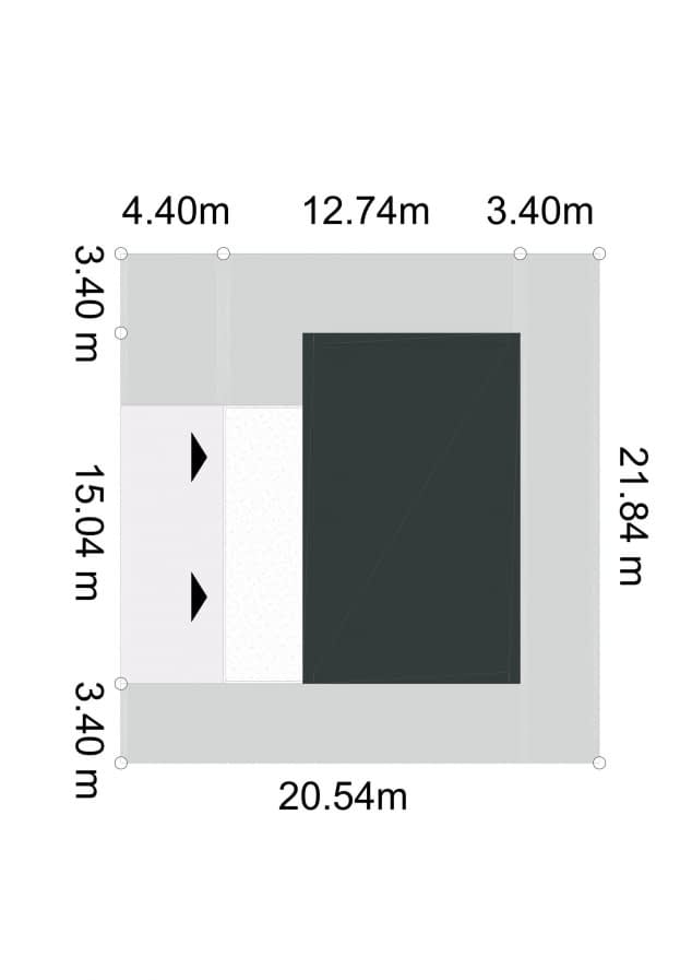 Rzut projektu STANOWCZY D70 - Usytuowanie na działce