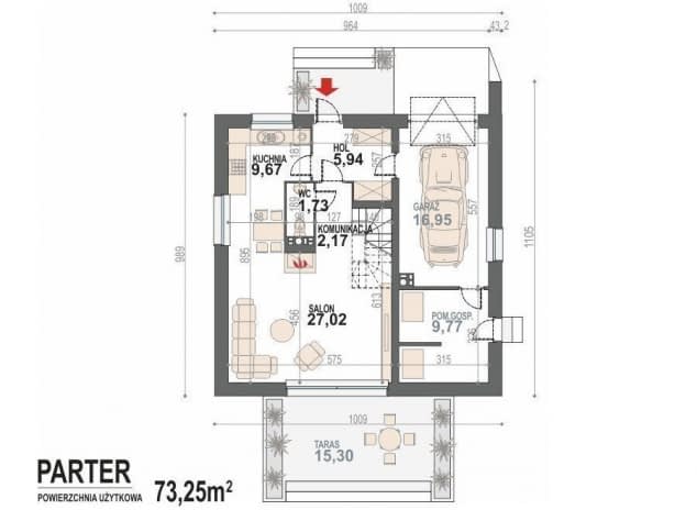 Rzut projektu Nemo - rzut parteru