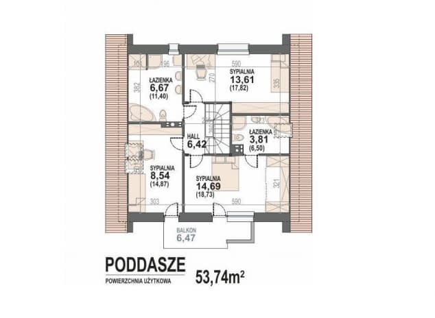 Rzut projektu Nemo - rzut poddasza