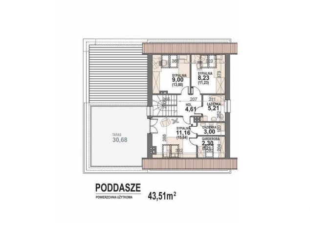 Rzut projektu Gusto II 2G+ - rzut poddasza