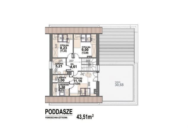 Rzut projektu Gusto II 2G+ - rzut poddasza