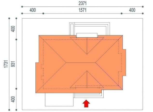 Rzut projektu Reksio N 2G+ - rzut sytuacyjny