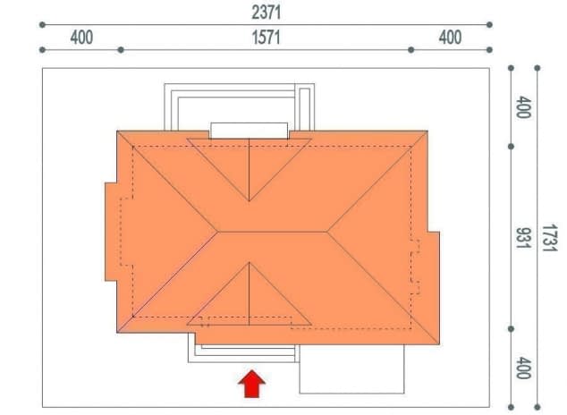 Rzut projektu Reksio N 2G+ - rzut sytuacyjny
