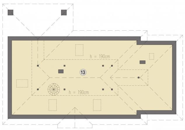 Rzut projektu Hvar B - Poddasze