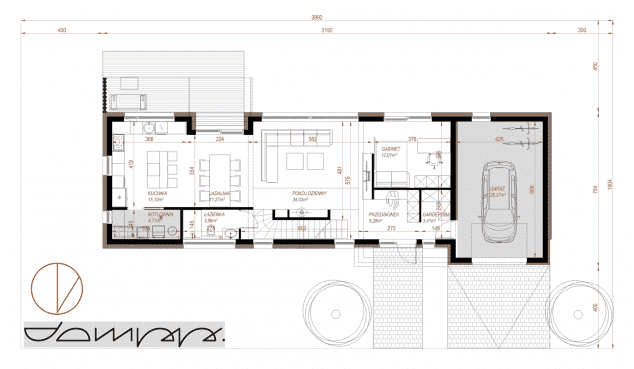 Rzut projektu HOUSE 36 - Rzut parteru