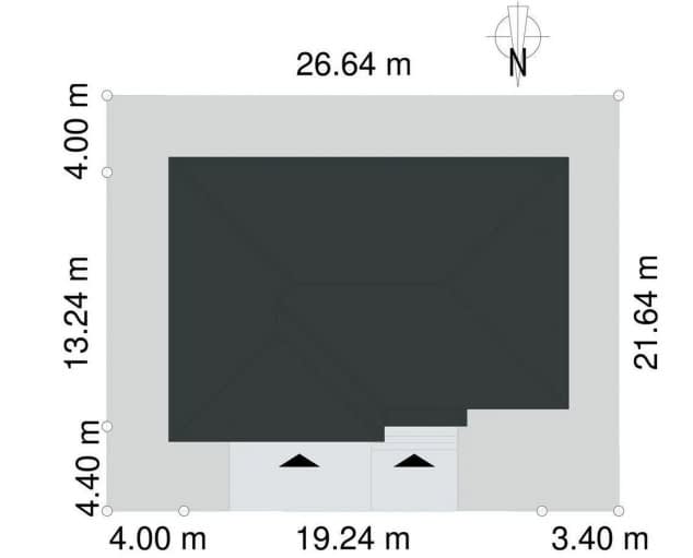 Rzut projektu EG-102 - Usytuowanie na działce