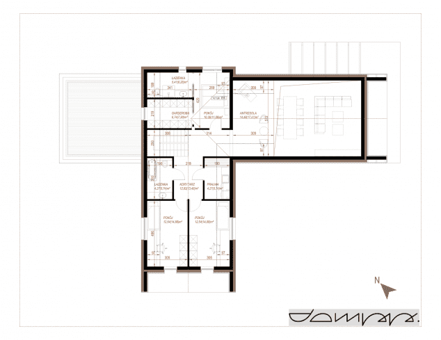 Rzut projektu HOUSE X10.1 – MUROWANY - Piętro