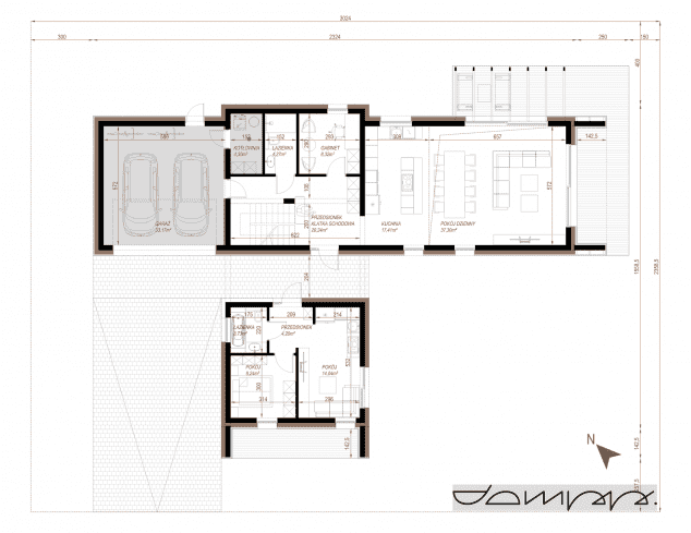 Rzut projektu HOUSE X10.1 – MUROWANY - Parter