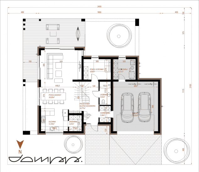Rzut projektu HOUSE X26 - Rzut parteru