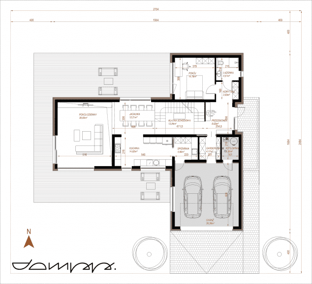 Rzut projektu HOUSE X32 - Rzut parteru