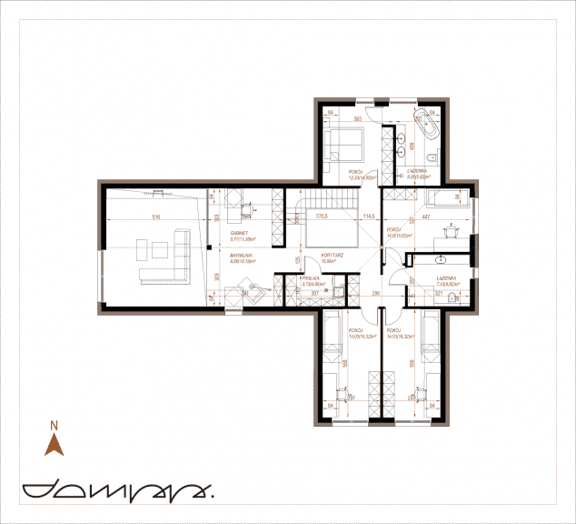 Rzut projektu HOUSE X32 - Poddasze