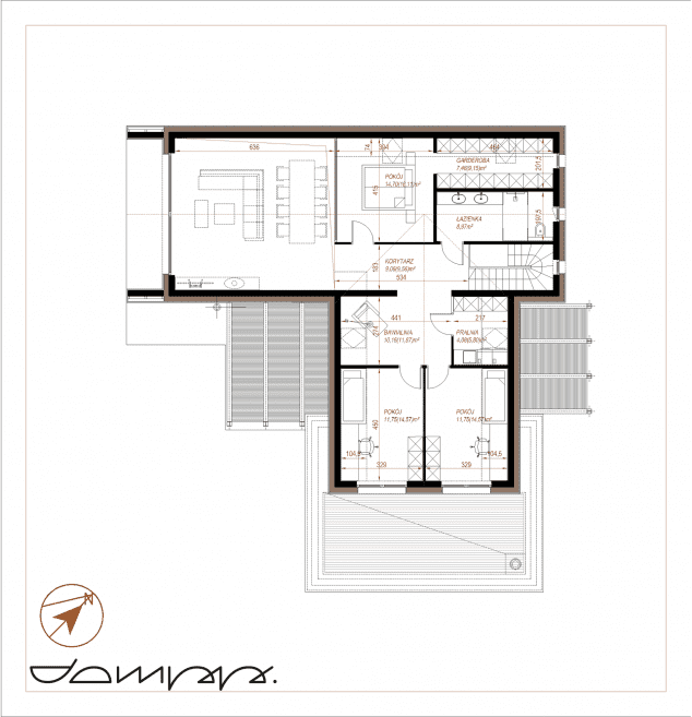 Rzut projektu HOUSE X33 - Rzut poddasza