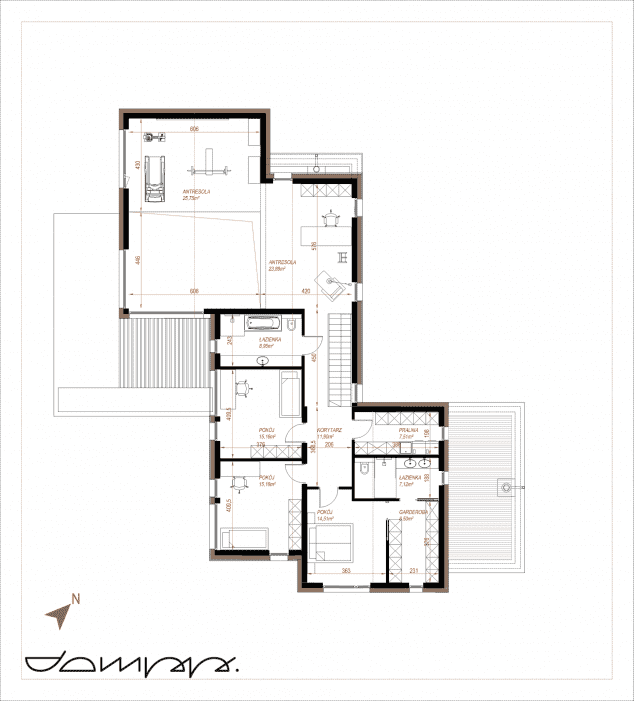 Rzut projektu HOUSE X27 - Rzut poddasza