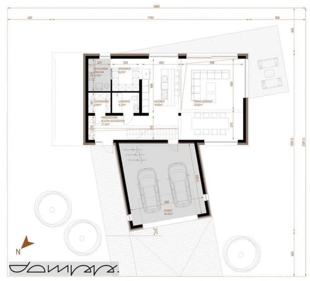 Rzut projektu HOUSE X18 - Rzut parteru