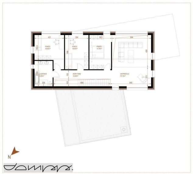 Rzut projektu HOUSE X18 - Rzut poddasza