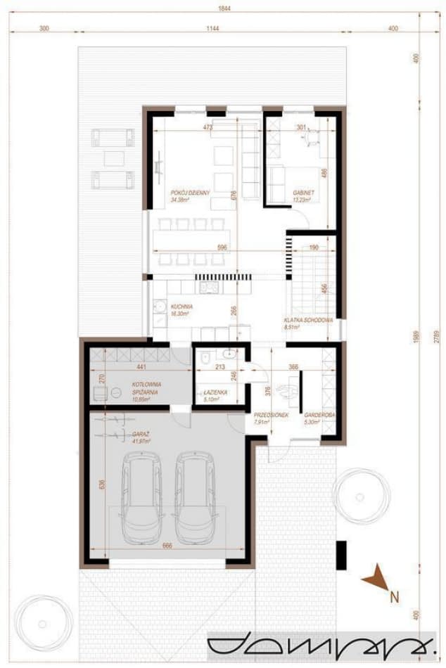 Rzut projektu HOUSE X23 - Rzut parteru