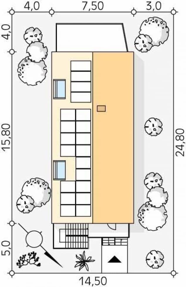 Rzut projektu Agrest (CE) - Usytuowanie na działce