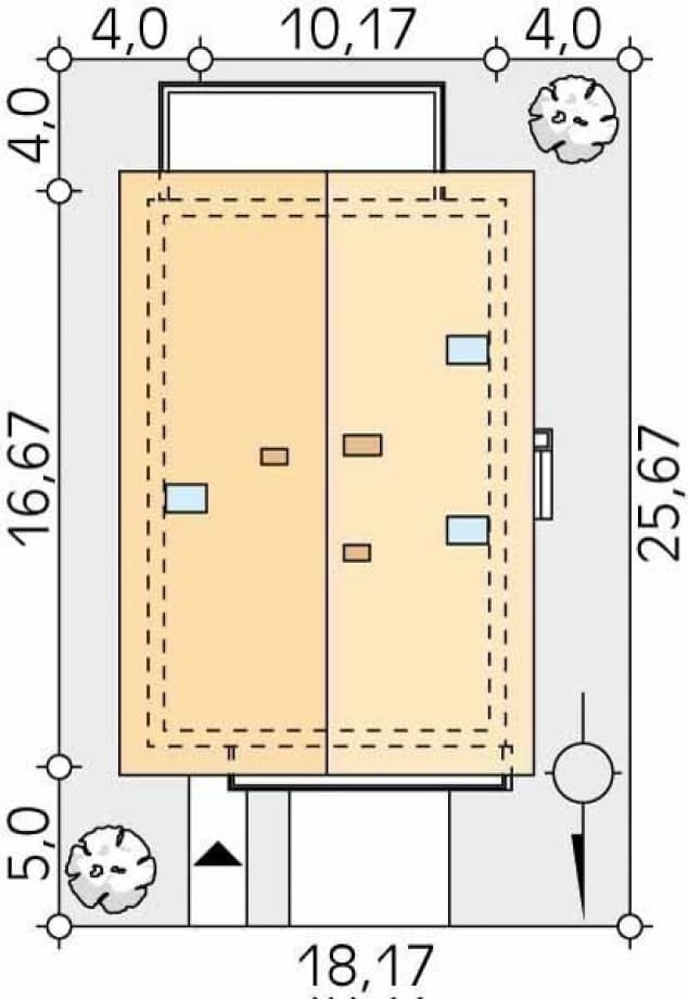 Rzut projektu Amarylis 7 (CE) - Usytuowanie na działce