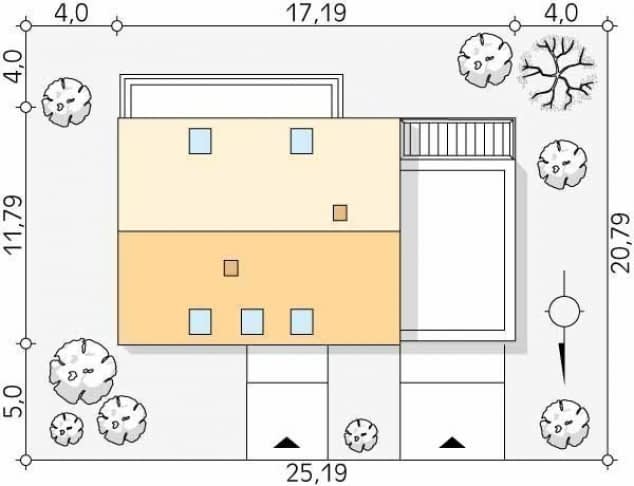 Rzut projektu Denar (SI) - Usytuowanie na działce