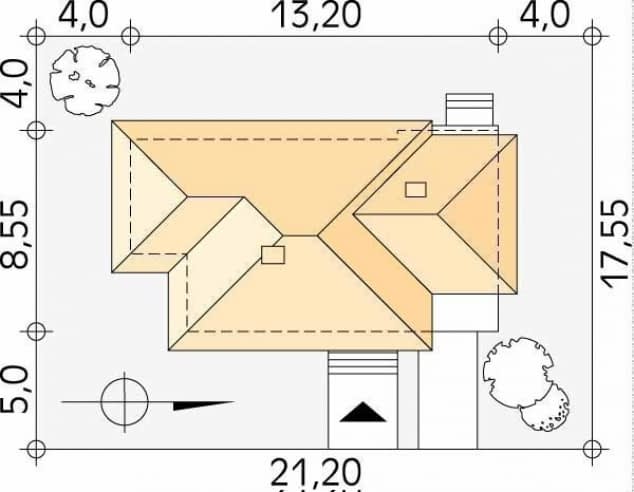 Rzut projektu Gemini 2 (CE) - Usytuowanie na działce