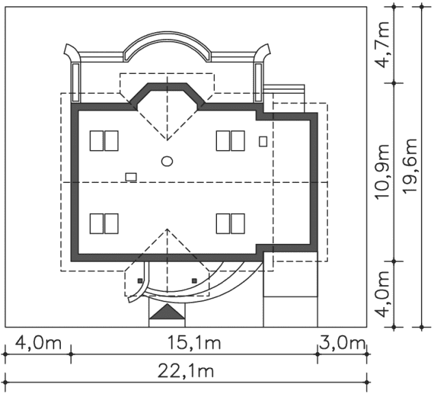 Rzut projektu Atlanta (DCP241) - Usytuowanie na działce