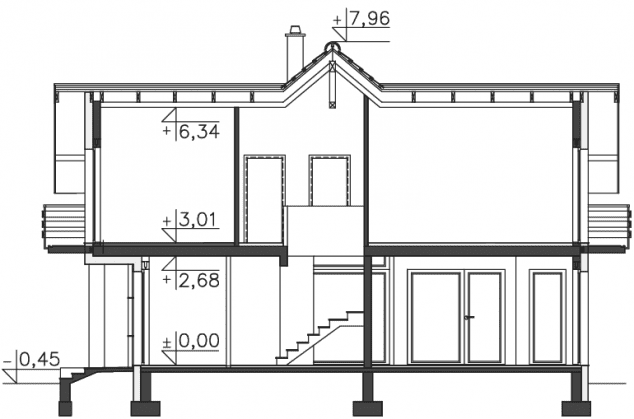 Rzut projektu Dijon II (DCP234a) - Przekrój