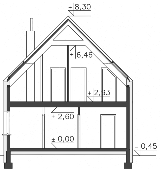 Rzut projektu Ulm (DCP235) - Przekrój