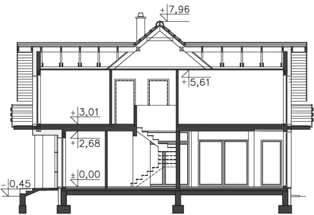 Rzut projektu Dijon IV (DCP234c) - Przekrój