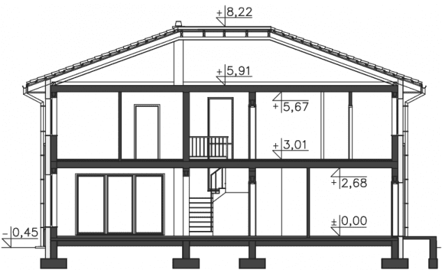 Rzut projektu Canberra (DCP265) - Przekrój