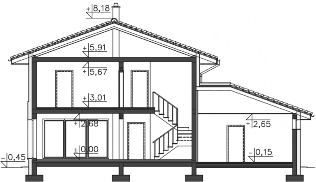 Rzut projektu Melbourne (DCP266) - Przekrój