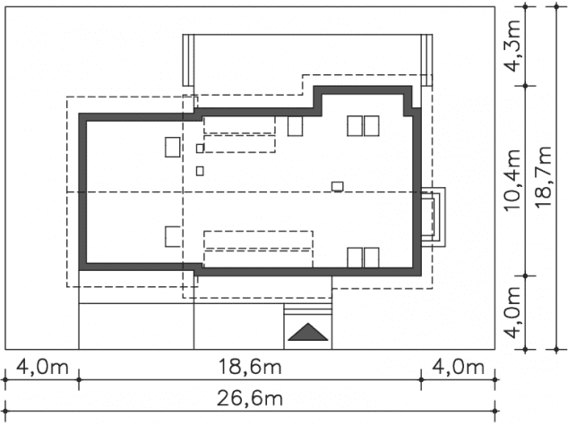 Rzut projektu Montreux (DCP276) - Usytuowanie na działce