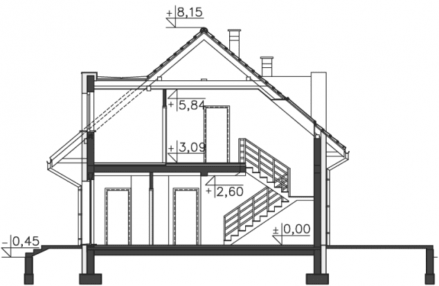 Rzut projektu Montreux (DCP276) - Przekrój