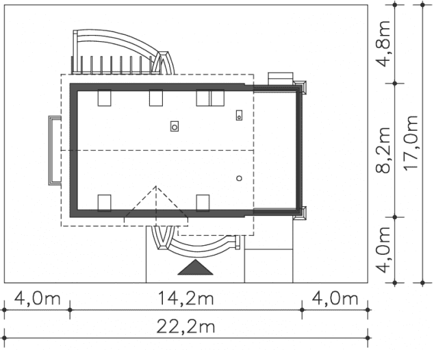 Rzut projektu Tacoma II (DCP240a) - Usytuowanie na działce