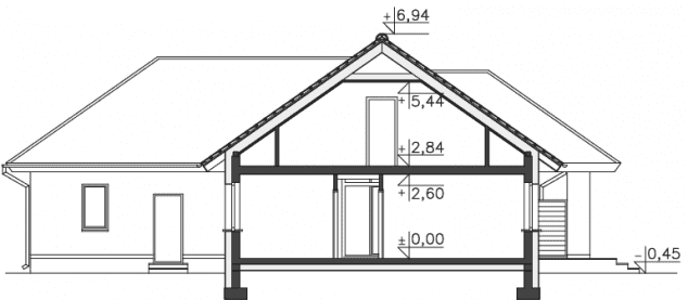 Rzut projektu Ajaccio IV (DCP282) - Przekrój