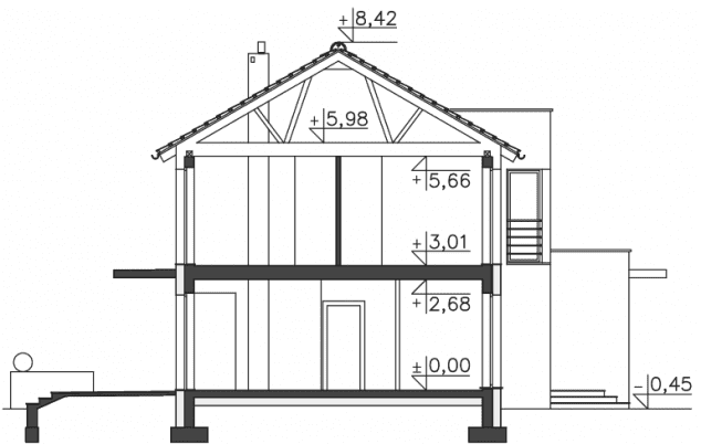 Rzut projektu Imperia II (DCP286A) - Przekrój