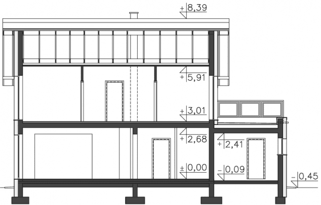 Rzut projektu Nikko II (DCP264a) - Przekrój