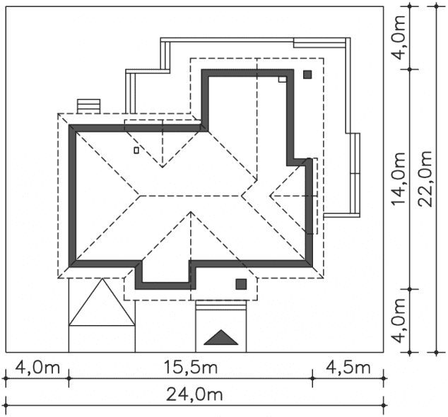 Rzut projektu Avalon II (DCP206a) - Usytuowanie na działce