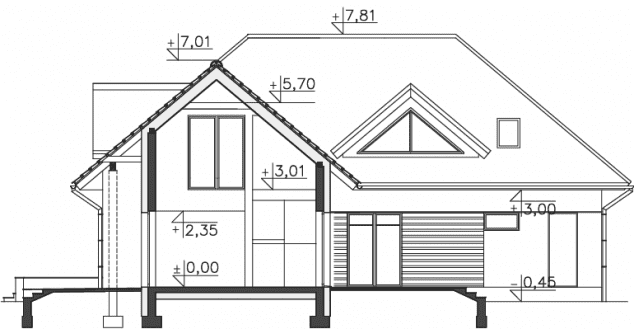 Rzut projektu Avalon II (DCP206a) - Przekrój