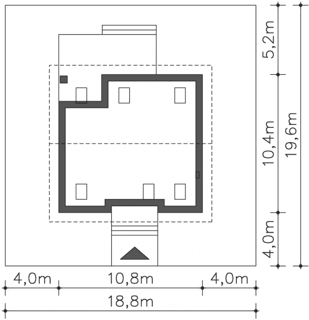 Rzut projektu Meribel (DCP327) - Usytuowanie na działce