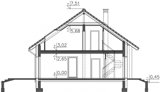 Rzut projektu Meribel (DCP327) - Przekrój