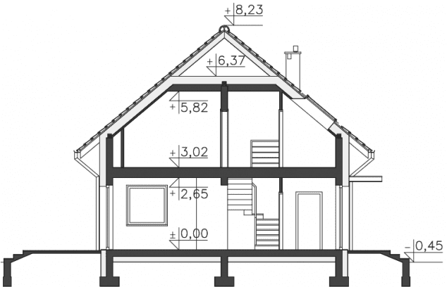 Rzut projektu Mito (DCP340) - Przekrój