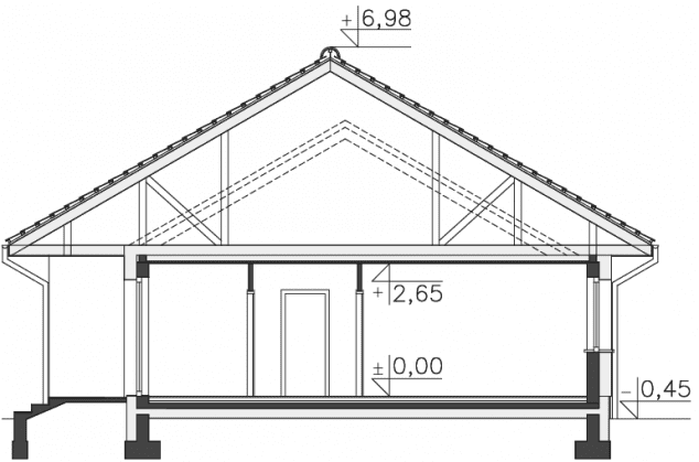 Rzut projektu Denver (DCB112) - Przekrój