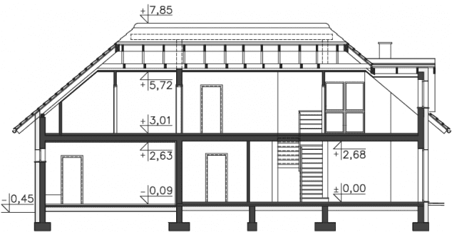 Rzut projektu Avalon V (DCP206d) - Przekrój